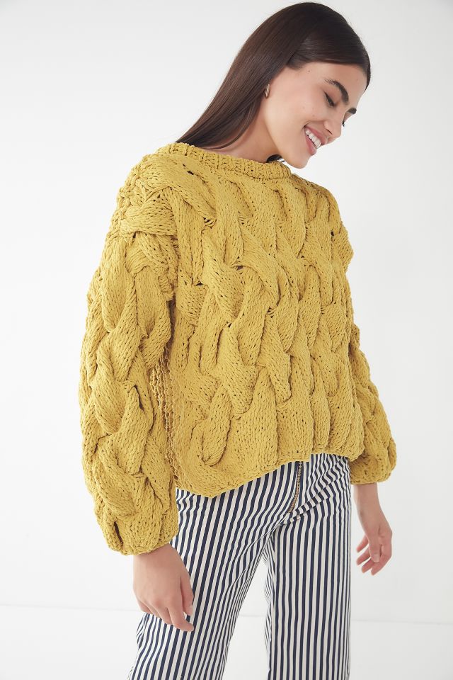 UO Hand Knit Cable Pullover Sweater #3