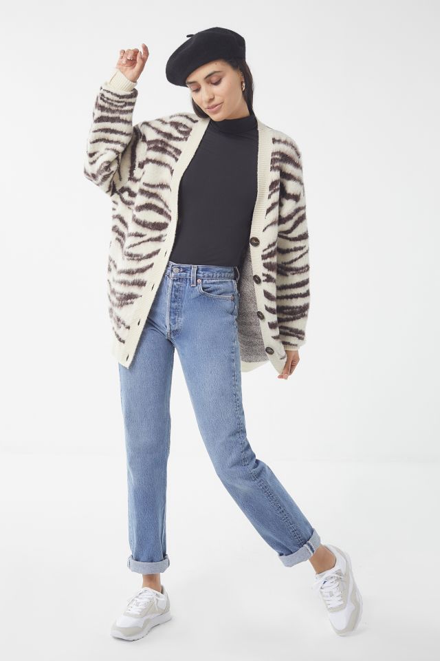 UO Dayton Brushed Animal Print Cardigan #1