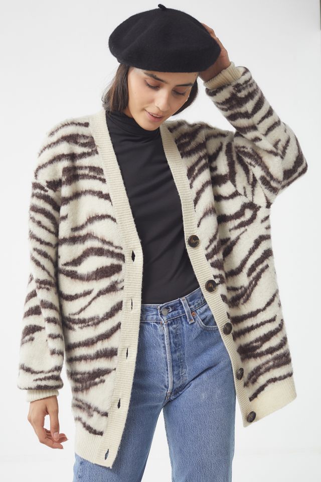 UO Dayton Brushed Animal Print Cardigan #3