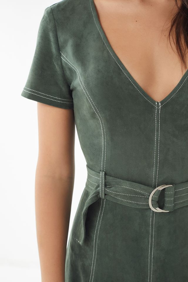 UO Faux Suede Belted Dress #1
