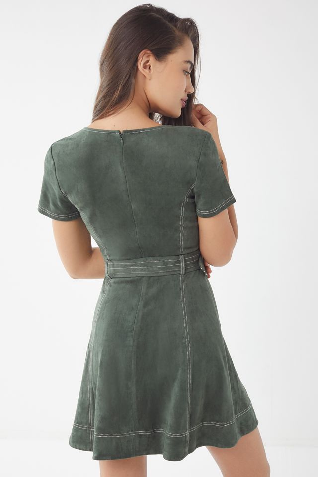 UO Faux Suede Belted Dress #2