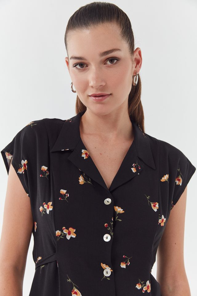 UO Floral Button-Down Shirt Dress #2