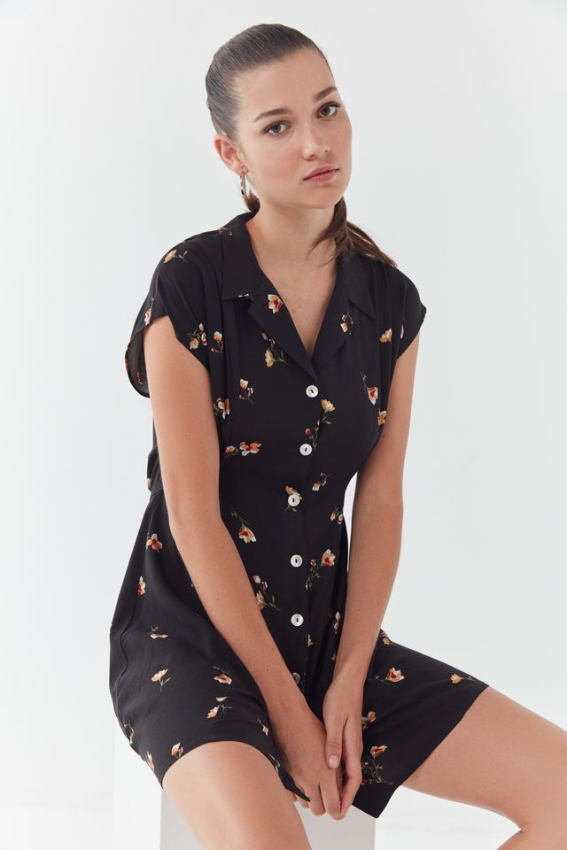 UO Floral Button-Down Shirt Dress #3