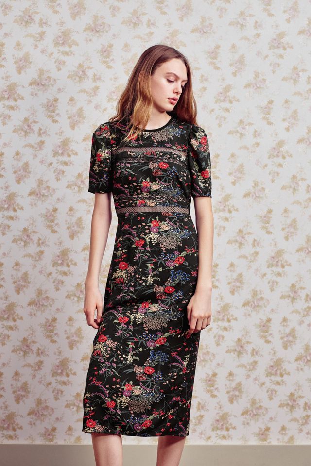 chinese dress ladies Marie' Ivory Fuller Bust Midi Embroidery Dress