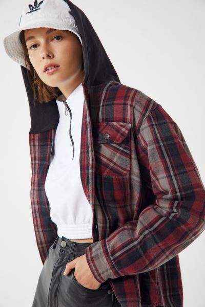 flannel hoodie urban outfitters