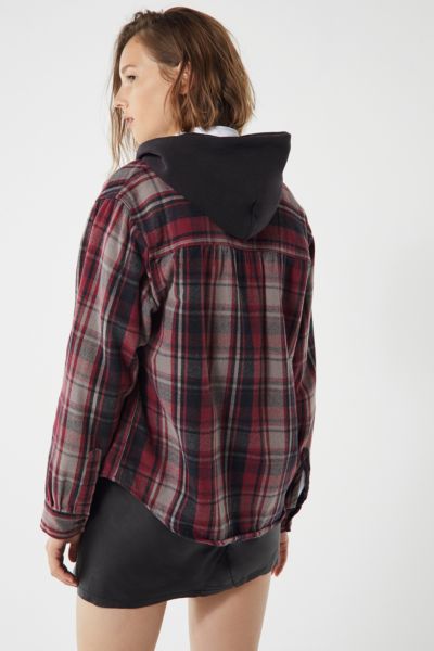 flannel hoodie urban outfitters