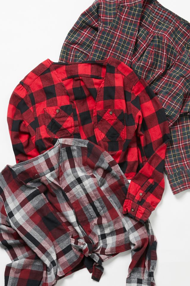 Urban Renewal Remade Plunging Flannel Cropped Top #4