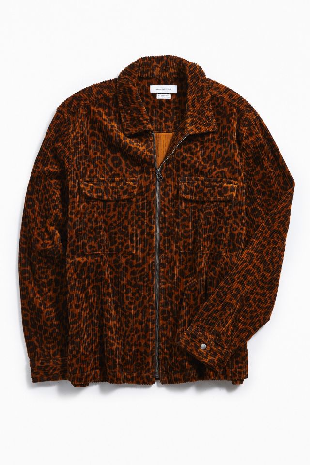 UO Ryder Cheetah Corduroy Zip Shirt | Urban Outfitters