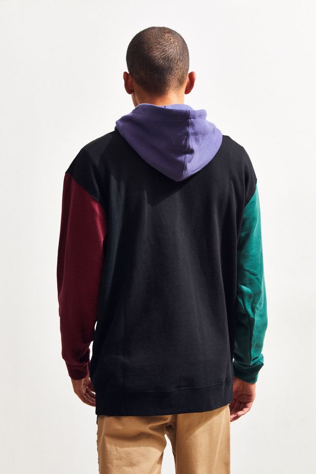 Teddy fresh burgundy hot sale color block hoodie