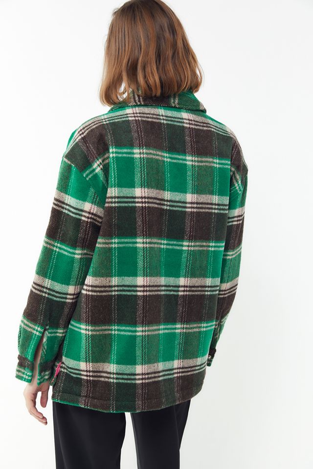 UO Charlie Plaid Snap Button-Down Shirt Jacket #2