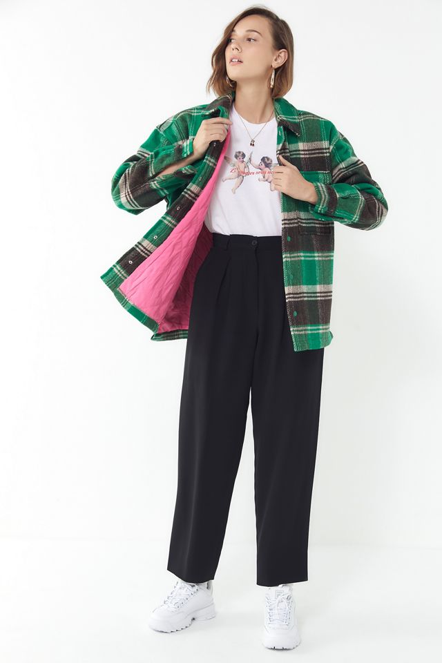 UO Charlie Plaid Snap Button-Down Shirt Jacket #3