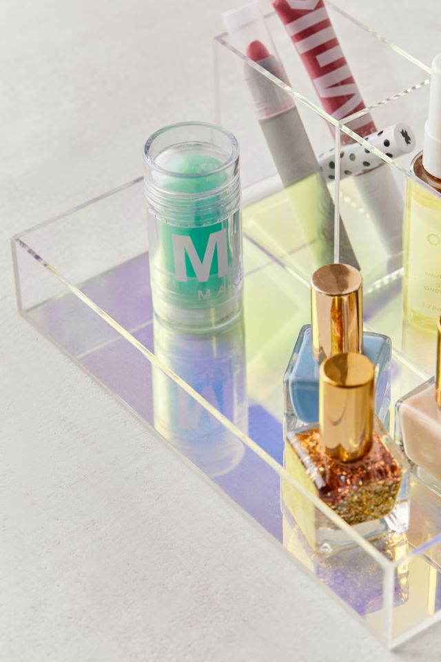 Iridescent Acrylic Makeup Organizer Tray