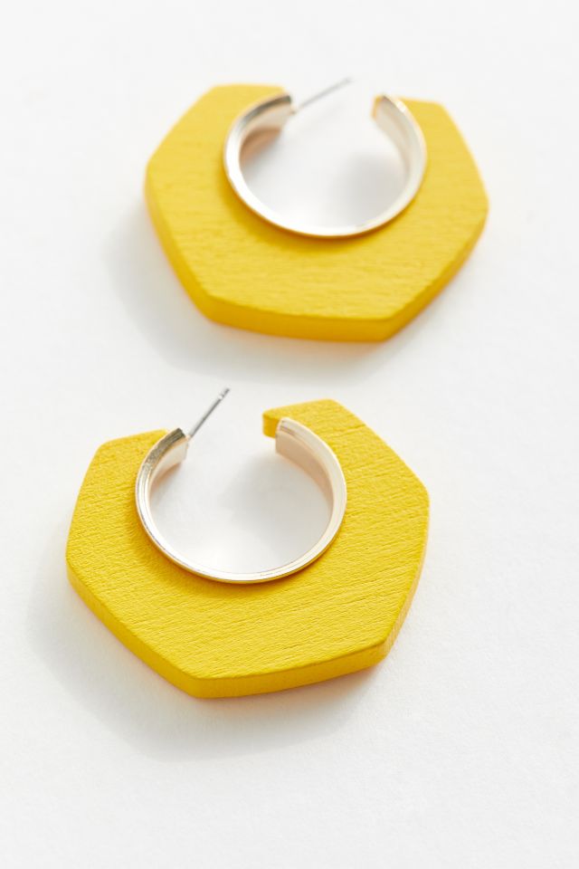 Dahlia Wood Hoop Earring #1