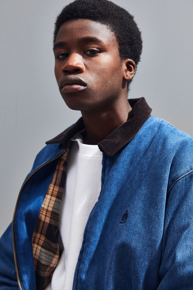 Veste Harrington en denim à col en velours côtelé BDG #1