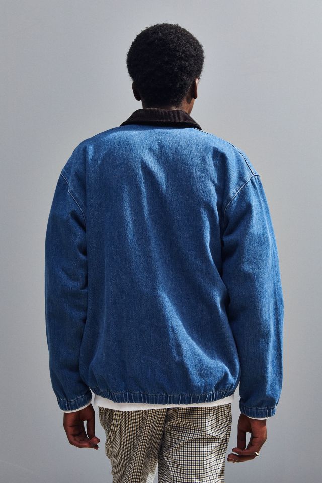 Veste Harrington en denim à col en velours côtelé BDG #3