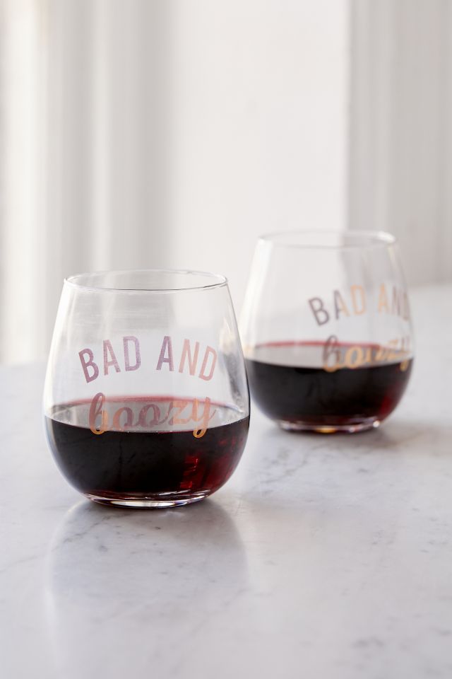 Bad + Boozy Stemless Wine Glass - Set of 2 #1