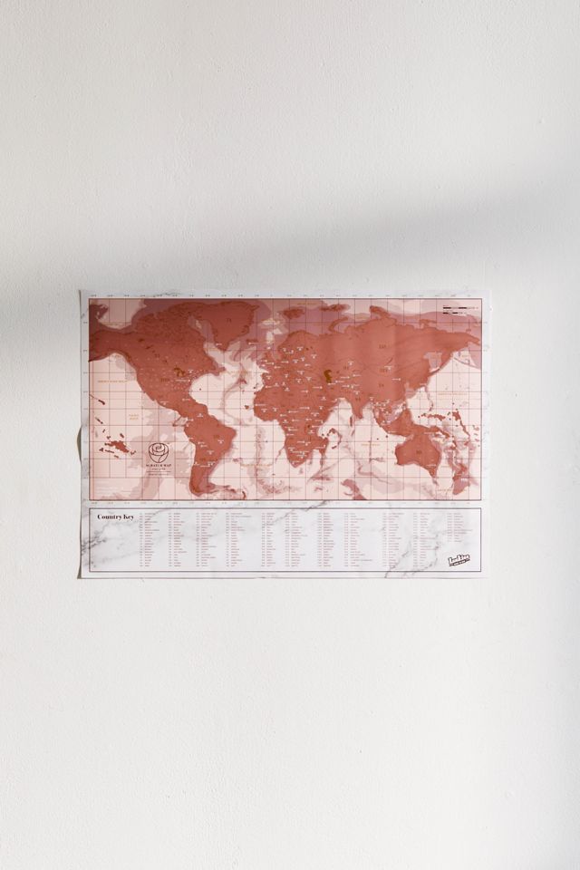 Rose Gold World Map Scratch-Off Poster #1