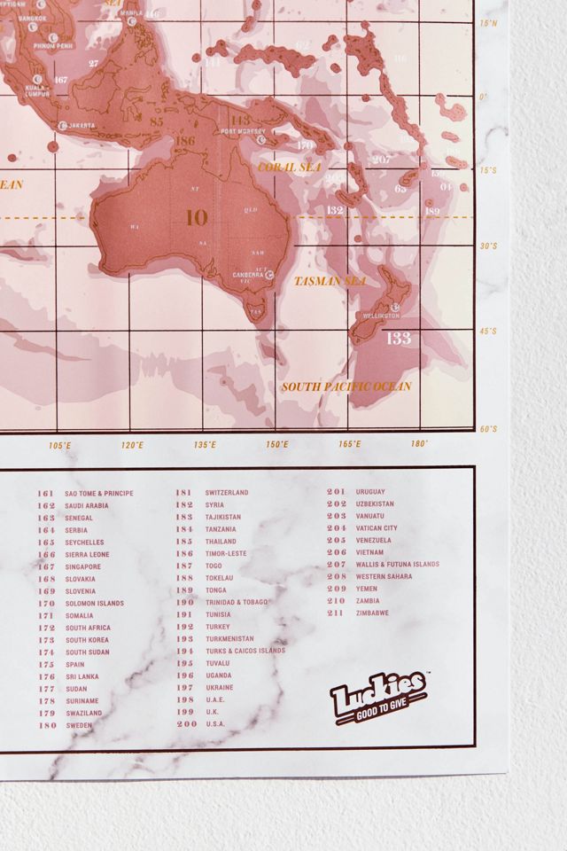 Rose Gold World Map Scratch-Off Poster #3
