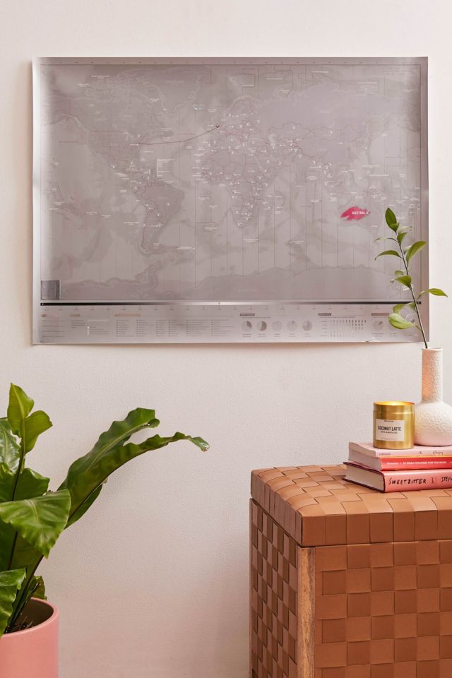 Affiche carte de monde platine à gratter #1