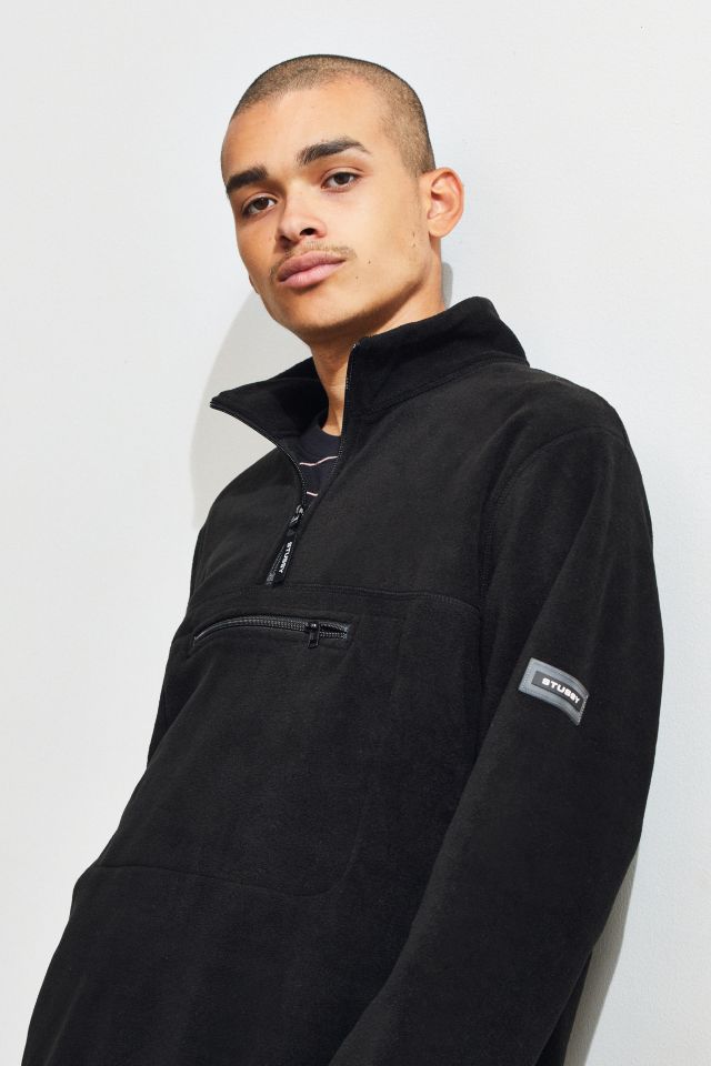 Polar Fleece Mock Neck Sweatshirt - Black