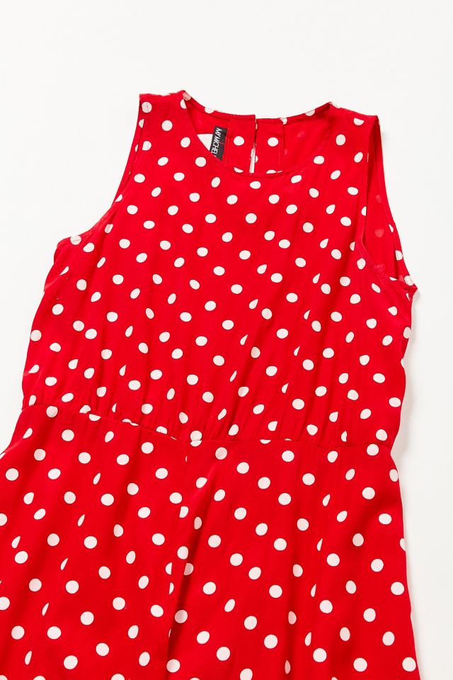 Vintage Red Polka Dot Maxi Dress #1