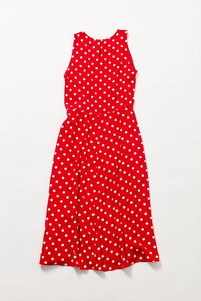 Vintage Red Polka Dot Maxi Dress #2