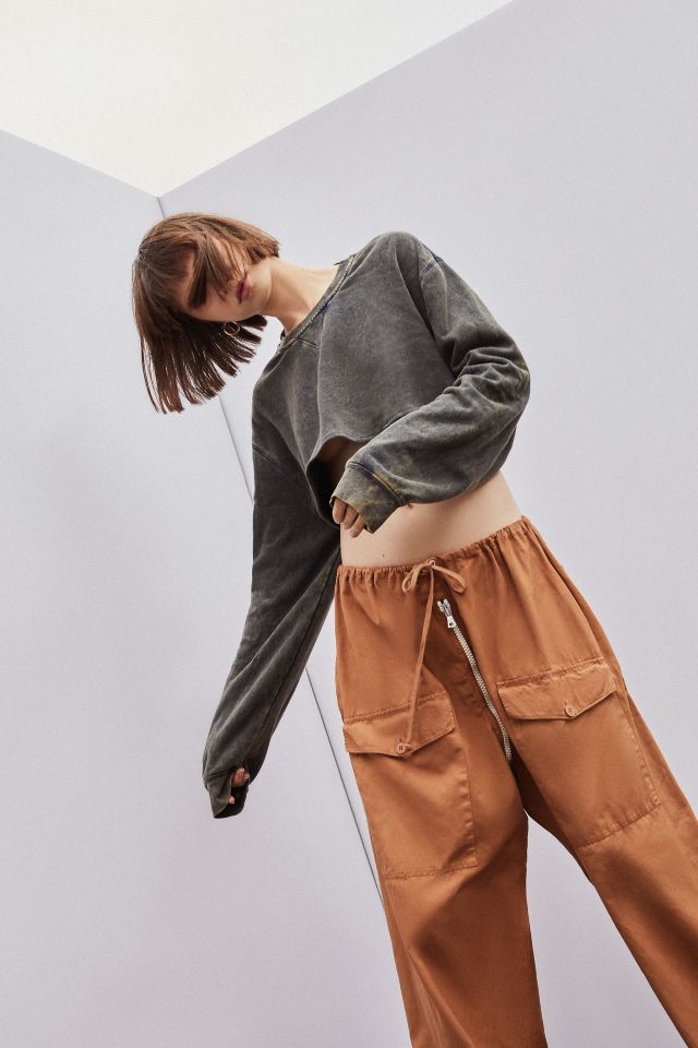 Urban Renewal Remade Acid Wash Cropped Sweatshirt #1