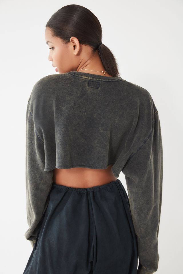 Urban Renewal Remade Acid Wash Cropped Sweatshirt #2
