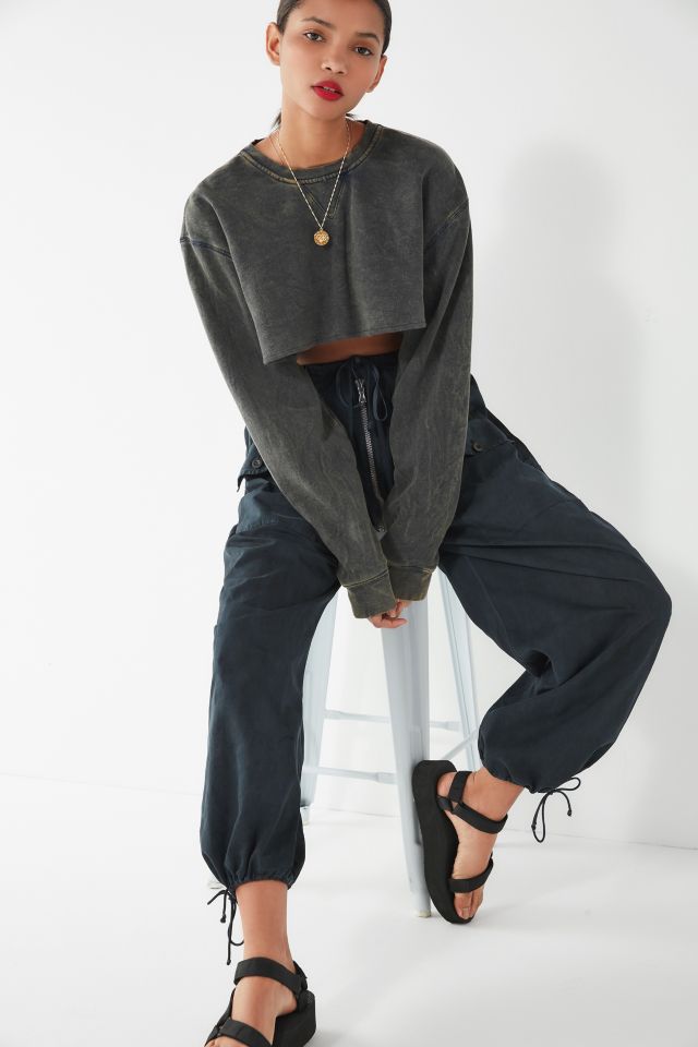 Urban Renewal Remade Acid Wash Cropped Sweatshirt #3