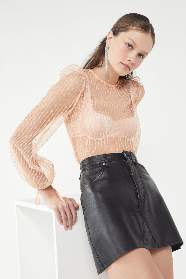 The East Order Pippi Sheer Puff-Sleeve Top | Urban Outfitters
