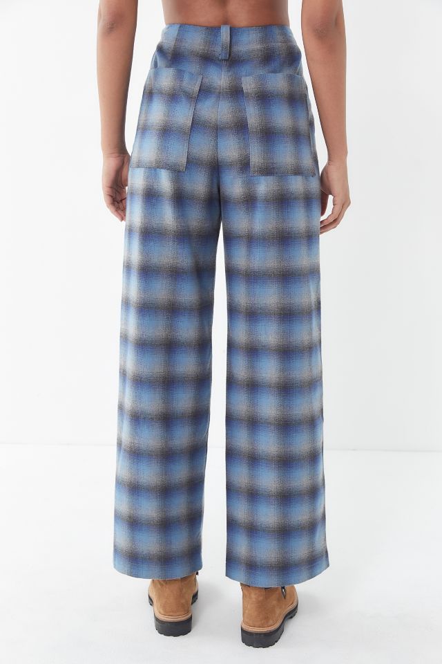 UO Blurry Plaid High-Rise Utility Pant | Urban Outfitters