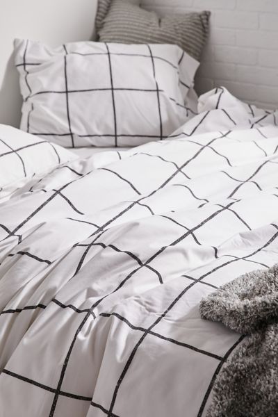 Distressed Check Duvet Set Urban, Urban Outfitters Wonky Grid Duvet Cover