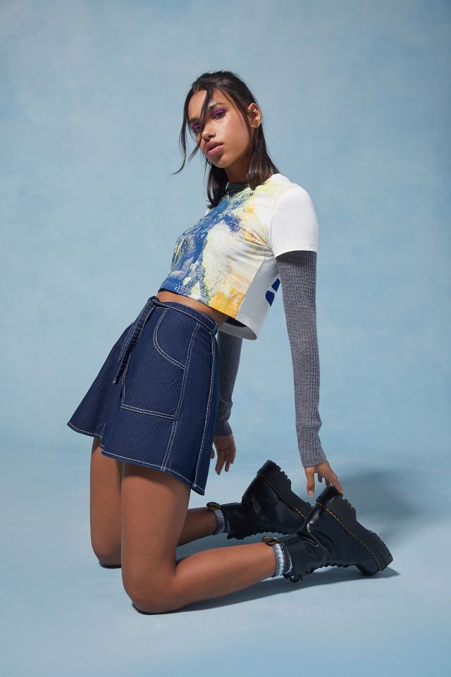 Urban outfitters outlet denim wrap skirt