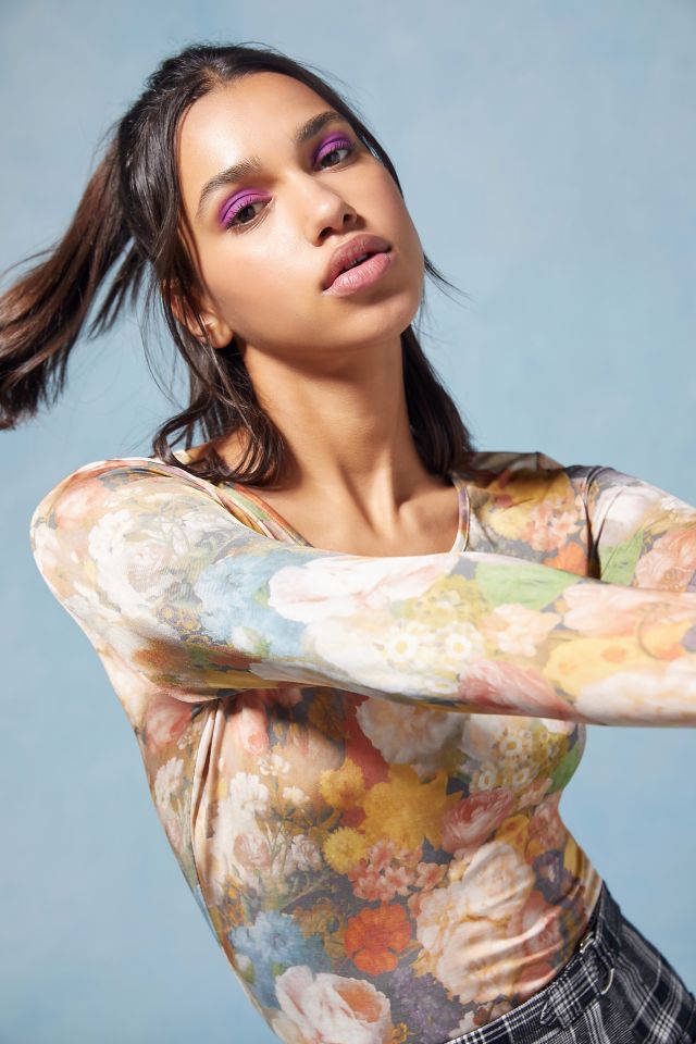 Anna Sui & UO Floral Mesh Long Sleeve Tee #2