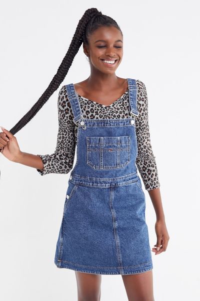 Fashion womens denim dungaree dress