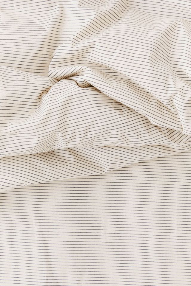 Washed Cotton Striped Knot Duvet Cover #3