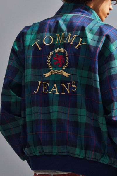 Tommy jeans plaid crest hoodie sale