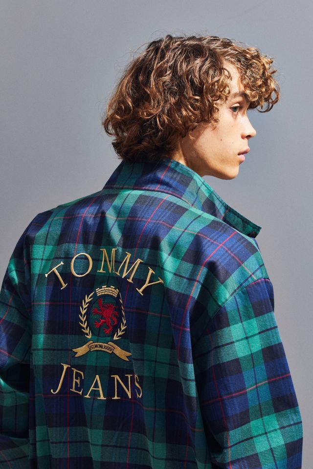 Tommy jeans plaid crest harrington sale jacket