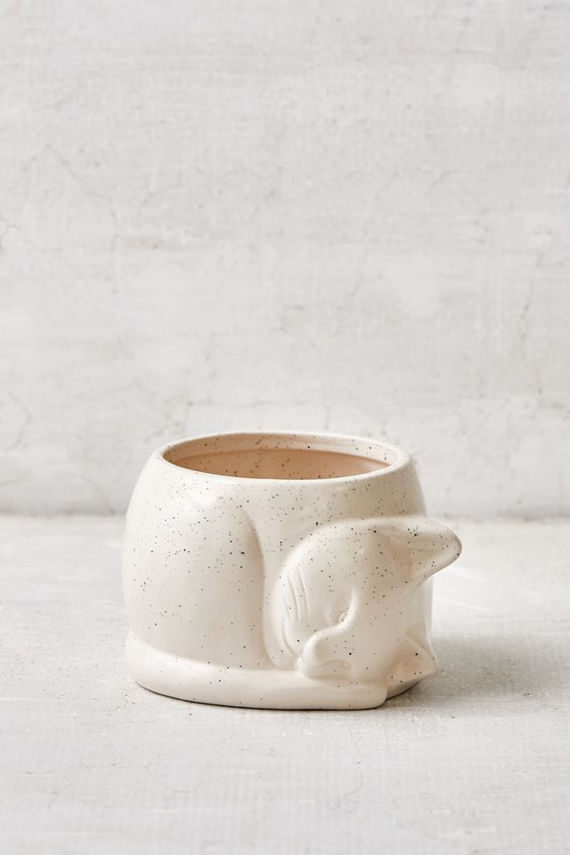 Sleepy Kitten Ceramic 4” Planter #1