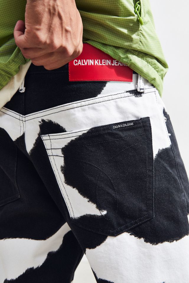 Calvin Klein Cow Print Straight Jean Urban Outfitters