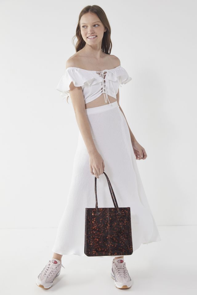 Backstage Pina Collada Off-The-Shoulder Lace-Up Top #1