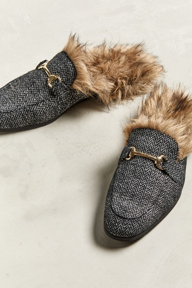UO Lawrence Furry Herringbone Mule #1