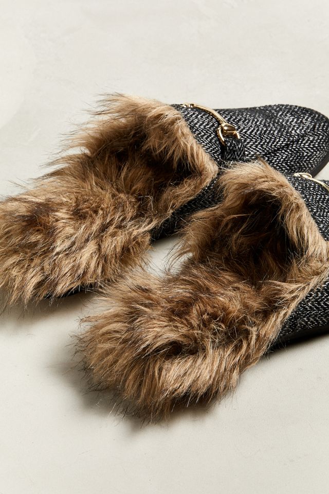 UO Lawrence Furry Herringbone Mule #2