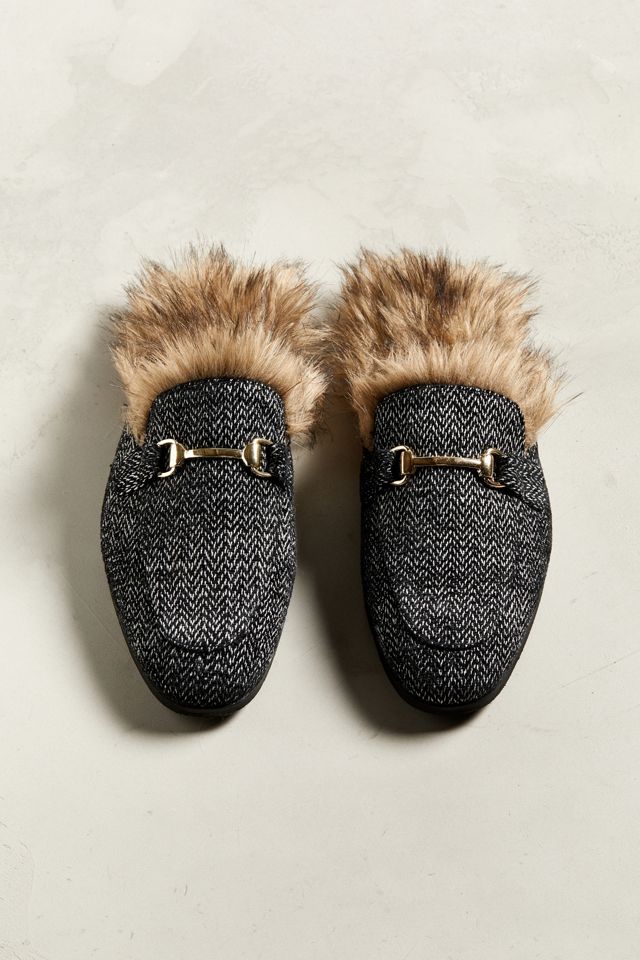 UO Lawrence Furry Herringbone Mule #4