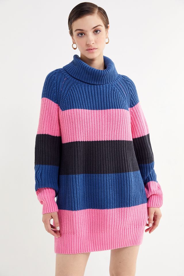 Lazy Oaf Striped Turtleneck Sweater Dress #1