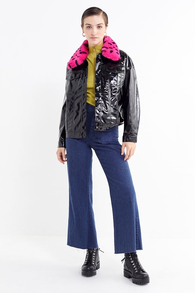 Lazy Oaf Vinyl Faux Fur Collar Jacket #1