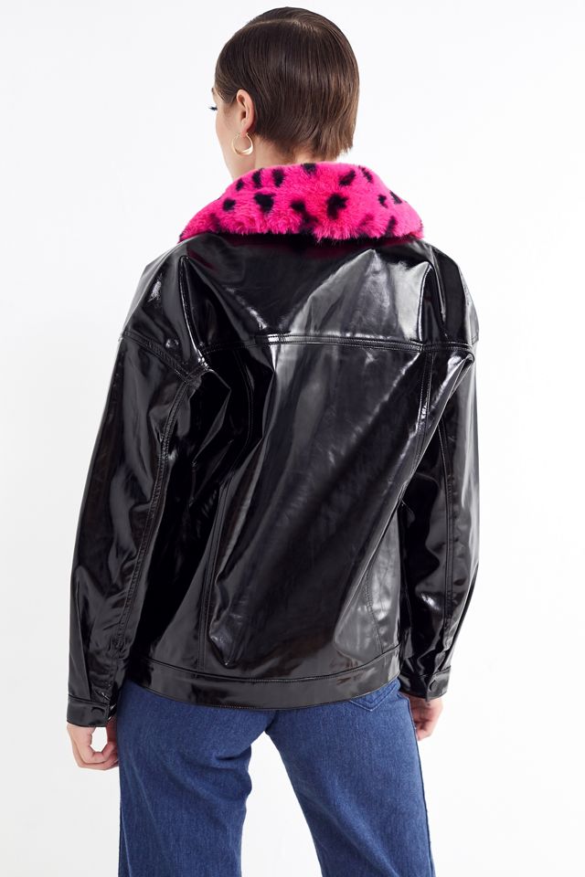 Lazy Oaf Vinyl Faux Fur Collar Jacket #2