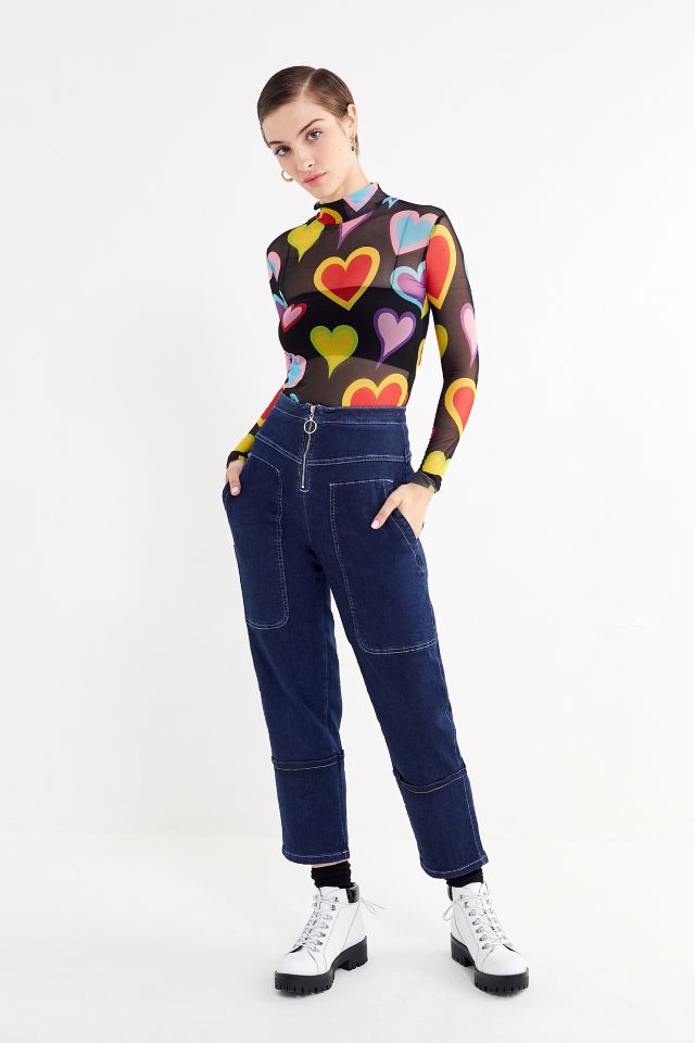 Lazy Oaf Sheer Heart Mock-Neck Top #2