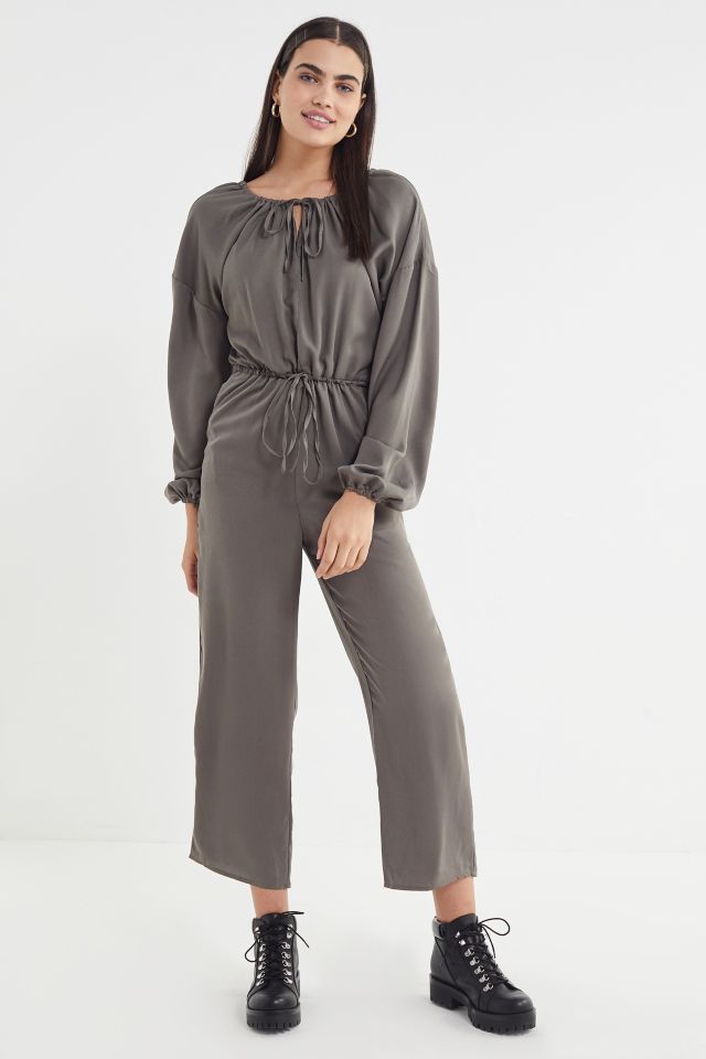 Lucca Couture Satin Tie Waist Jumpsuit