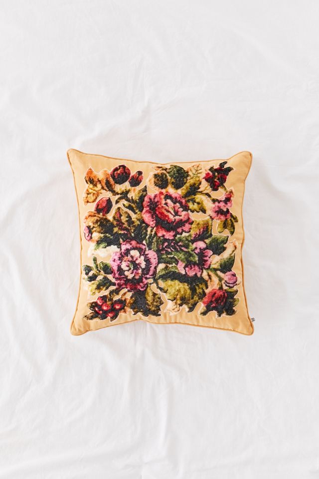 Paula Floral Velvet Throw Pillow #1